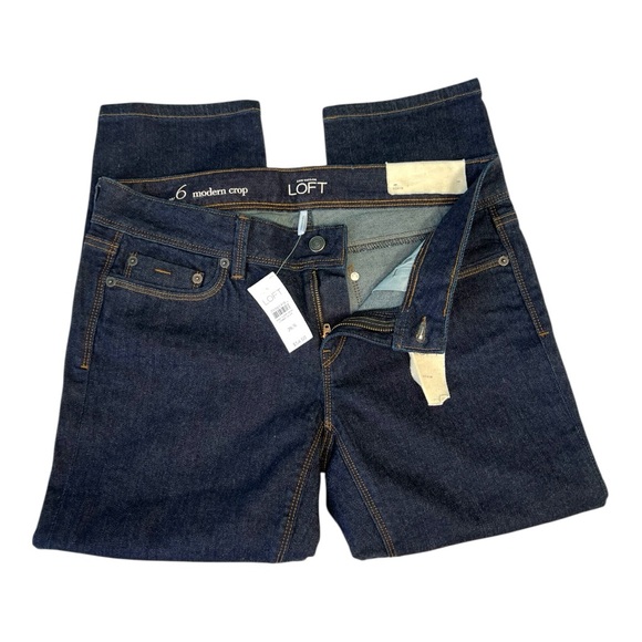 LOFT Modern Crop Dark Wash Denim Jeans Size 6 - Picture 4 of 5